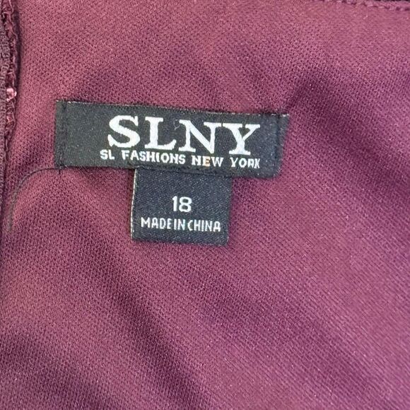 SL Fashions Tea Length Sequin Lace Party Dress with Cap Sleeves, NWT! Size 18 - Picture 6 of 8